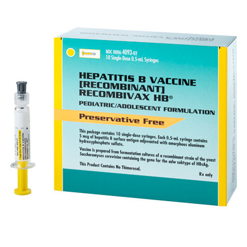 Recombivax HB Hepatitis B Vaccine Syringes 0.5 mL x 10/Box