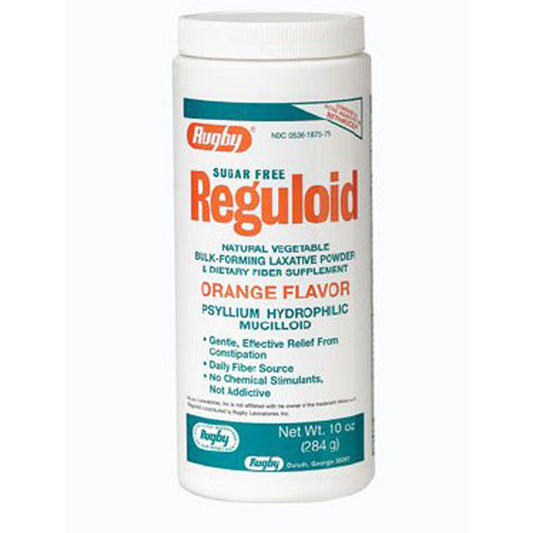 Reguloid Natural Laxative Psyllium Fiber Powder, Sugar Free, Orange Flavor 14.2 oz