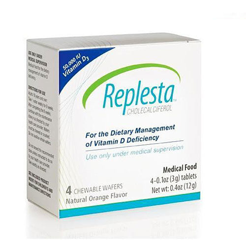 Replesta Cholecalcifer Wafer 50,000 IU Vitamin D3 Deficiency Chewable, Orange Flavor