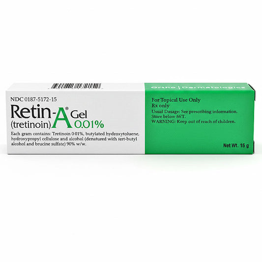 Retin-A Gel (Trerinon) 0.01% Acne Medication 15 gram Green Tube (RX)