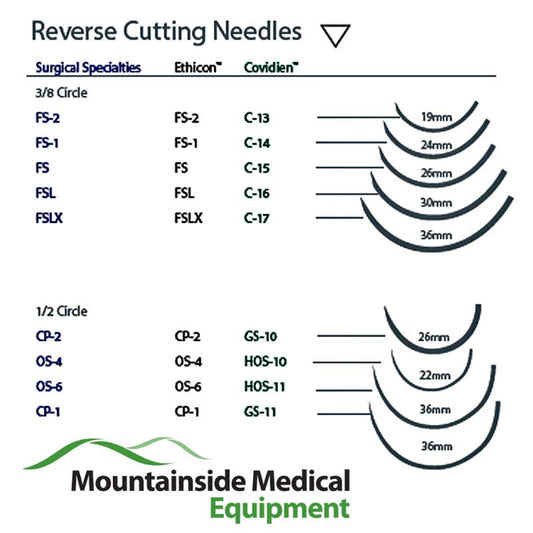 Nylon Sutures 2-0 with Needle  3/8 Circle Reverse Cutting Needle, Non-Absorbable, Monofilament C-15
