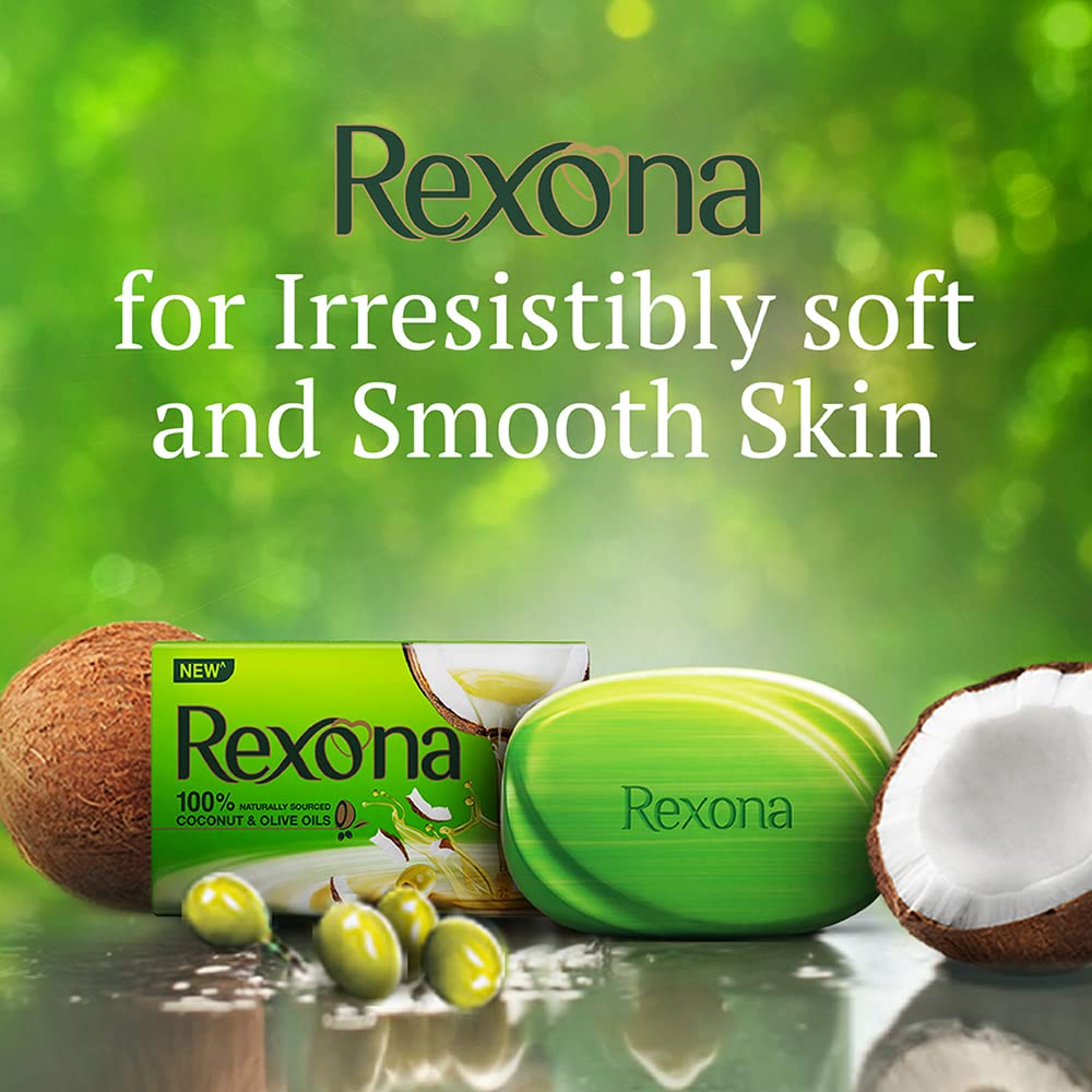Rexona Coconut and Olive Oil Soap (100 gm, Pack of 4)