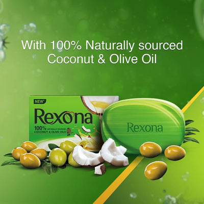 Rexona Coconut and Olive Oil Soap (100 gm, Pack of 4)