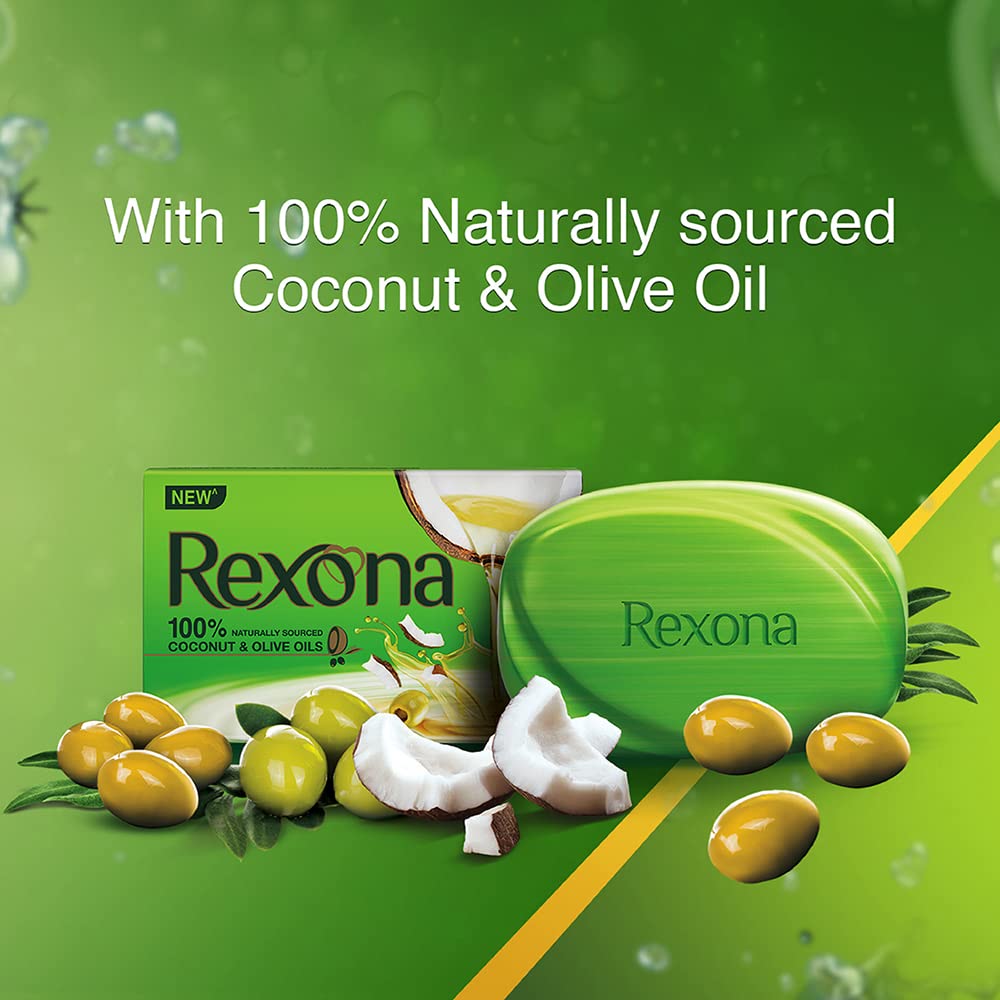 Rexona Coconut and Olive Oil Soap (100 gm, Pack of 4)