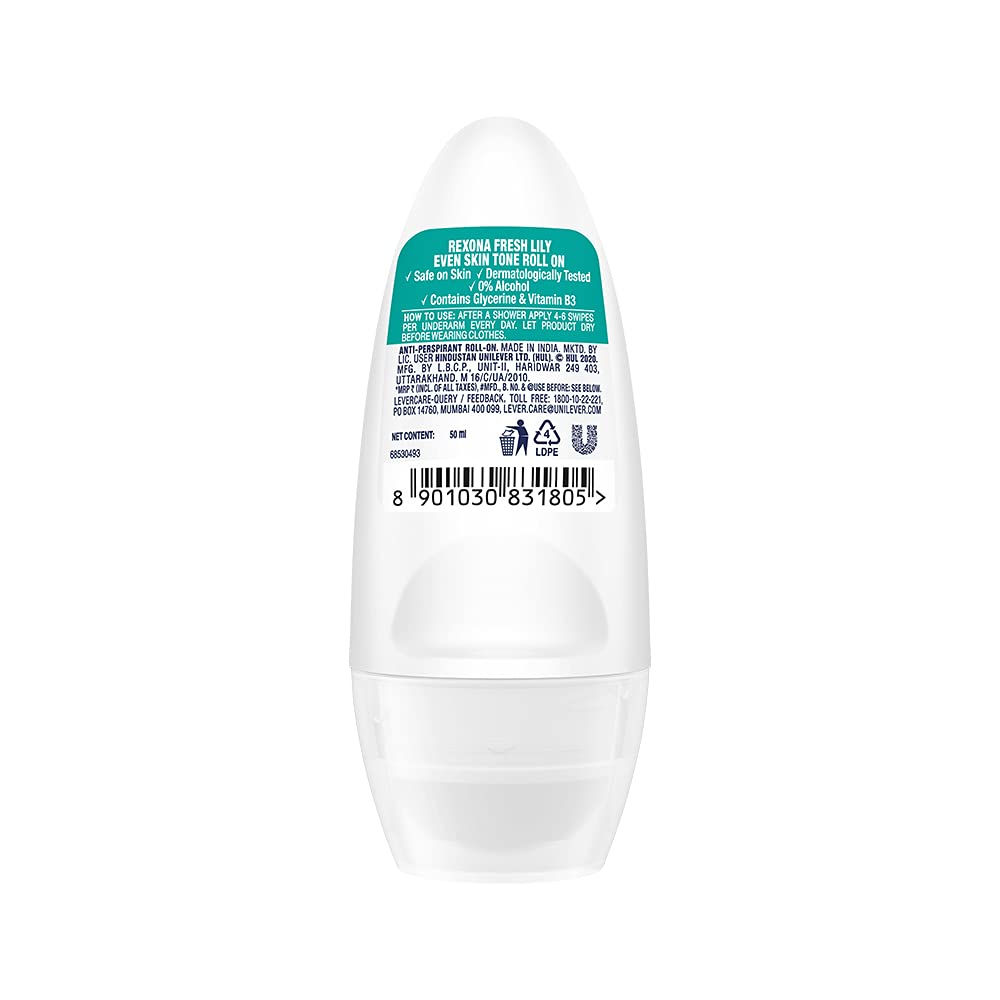 Rexona Fresh Lily Even Skin Tone Roll On, Keeps Skin Fresh & Clean (50 ml)
