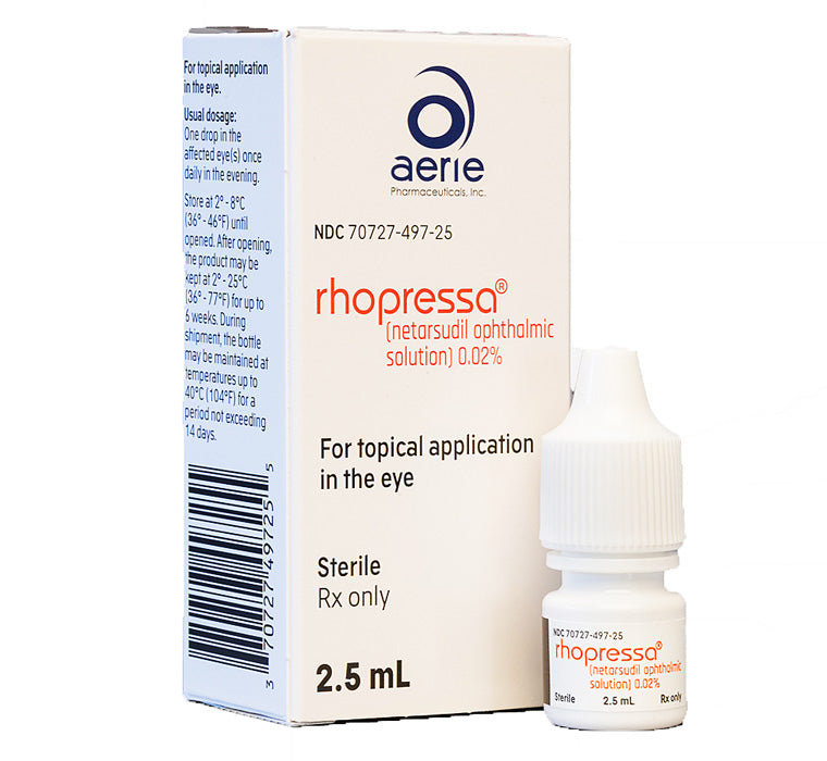Rhopressa Eye Drops Netarsudil Ophthalmic Solution 0.02%