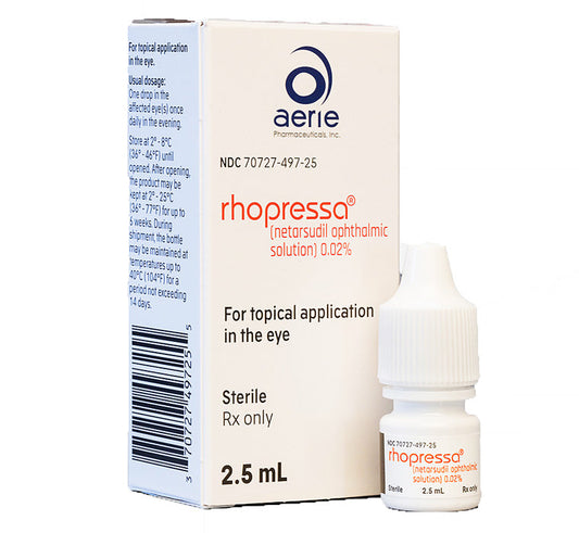 Rhopressa Eye Drops Netarsudil Ophthalmic Solution 0.02%