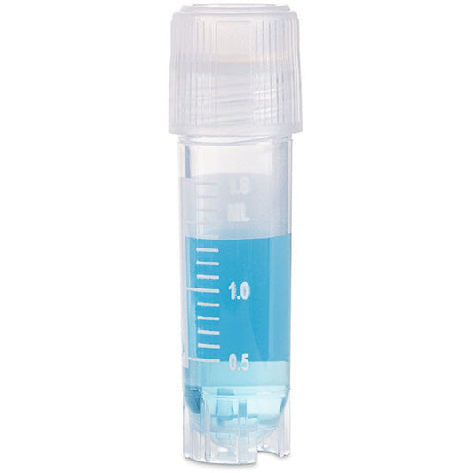 RingSeal Cryogenic Vials, Attached Screwcap with O-Ring Seal, Conical Bottom, Self-Standing, Sterile