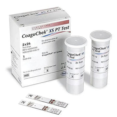 CoaguChek XS Test Strips, PT INR Testing, CLIA Waived, 48/box