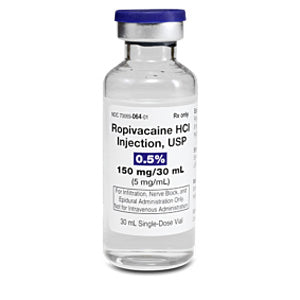 Ropivacaine HCL for Injection 0.5% 5mg/mL Single-Dose Vial 30 mL x 10 Pack (Rx)