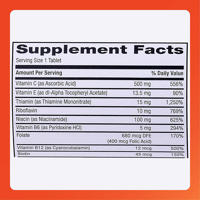 Multivitamin with Zinc Stress Formula for Energy, Immune Support & Stress Relief 60 Count