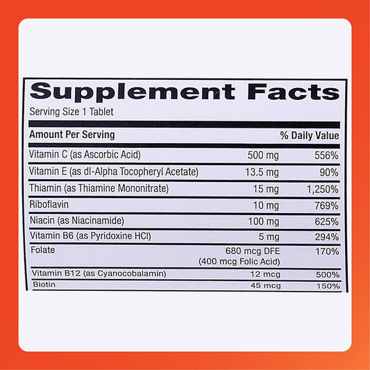 Multivitamin with Zinc Stress Formula for Energy, Immune Support & Stress Relief 60 Count