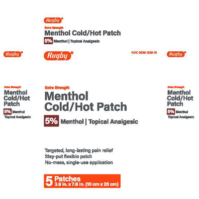 Cold and Hot Medicated Pain Relief Adhesive Patches (5-Pack)