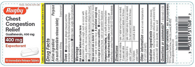 Chest Congestion Relief Tablets 400 mg Guaifensein 60 Count