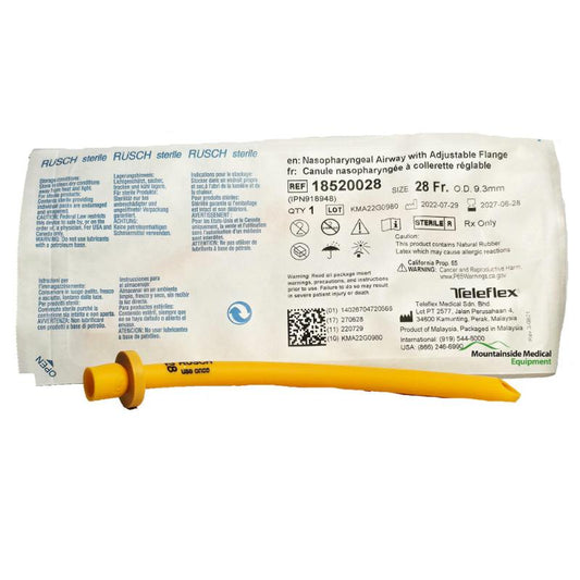 Nasopharyngeal Airway Tube with Adjustable Flange by Rusch 28 French