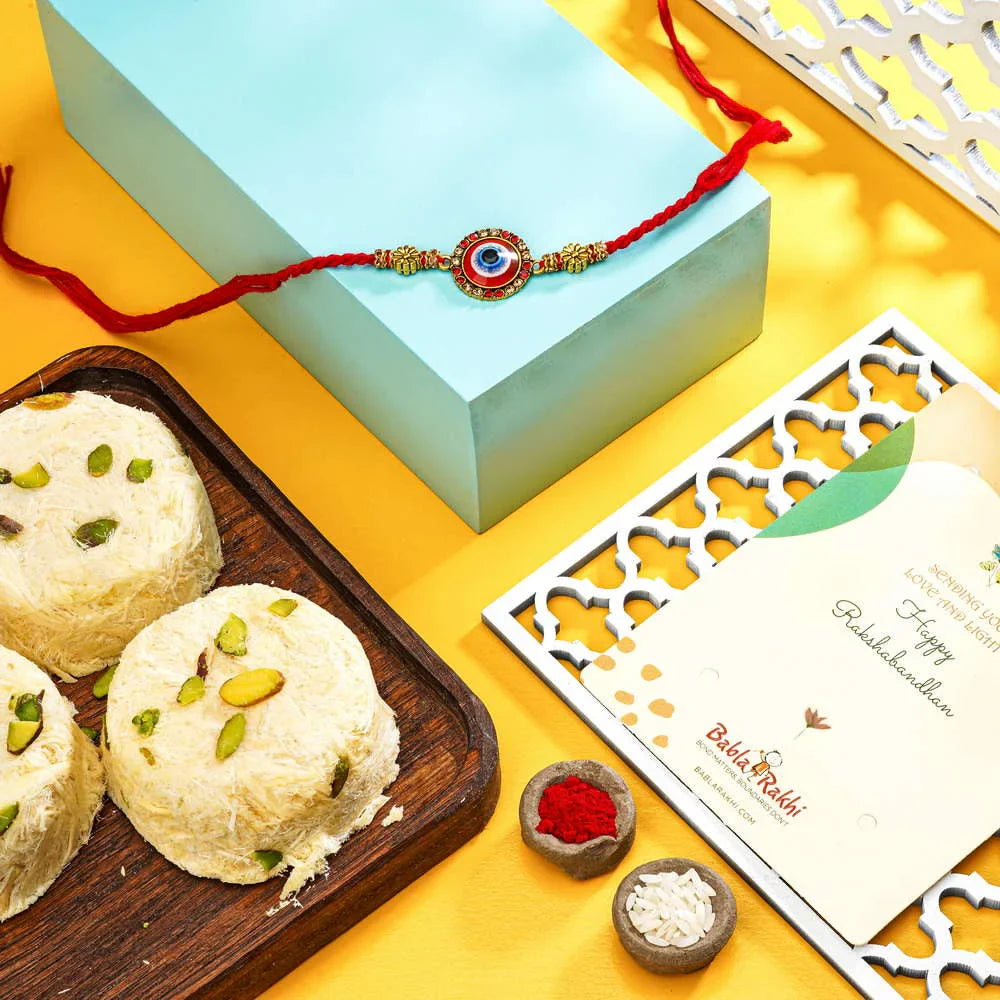 Babla Evil Eye Rakhi With Sonpapdi