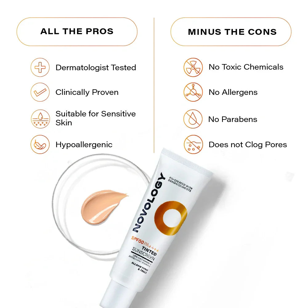 Novology Tinted Sunscreen Spf 50 PA | 50 gms