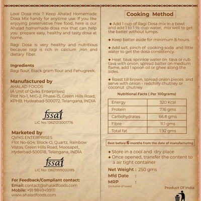 Ahalad Foods Ragi Dosa Mix