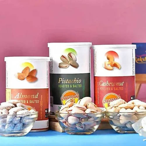 2 Beads Pearl Rakhis & Dry Fruits