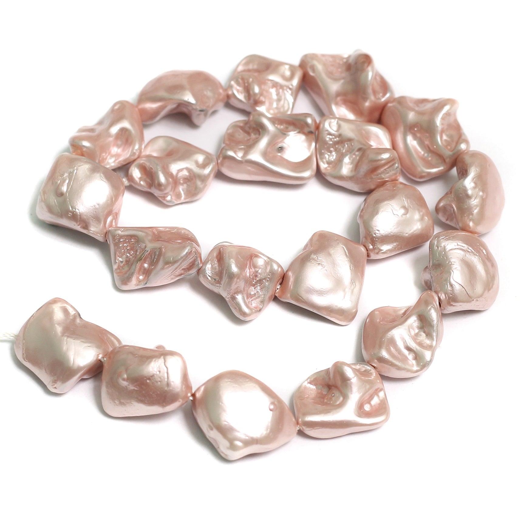 1 String, 22mm Peach Shell Pearl Beads