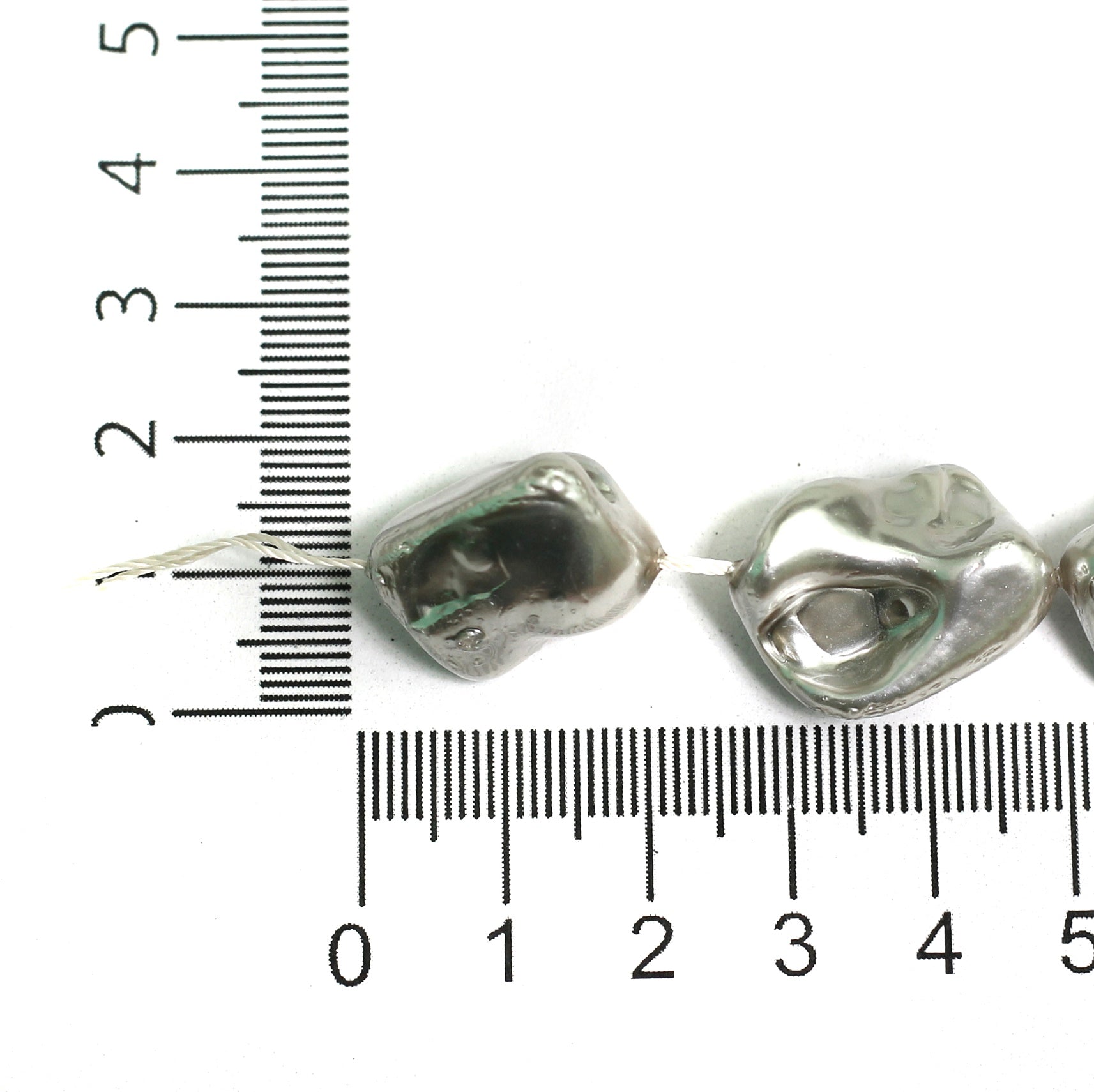 1 String, 22mm Silver Shell Pearl Beads