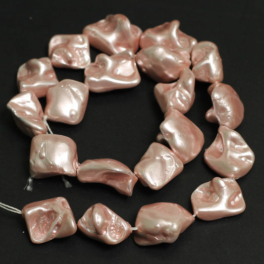 1 String, 22mm Peach Shell Pearl Beads