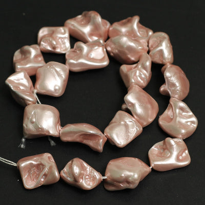 1 String, 22mm Peach Shell Pearl Beads