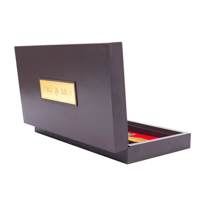 Golden Peacock 24 Ct Gold-Polished & Brown Ram Darbaar Pooja Box