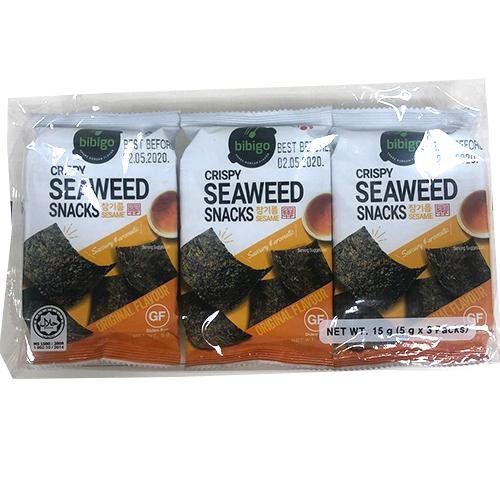 Bibigo cripsy Seaweed Snack Original 5*3 (비비고 스낵김 오리지날)