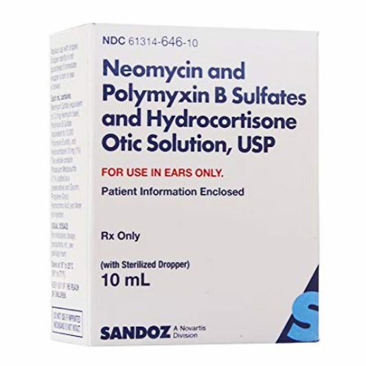 Neomycin, Polymyxin B and Hydrocortisone Combination Ear Drops 10 mL (RX)