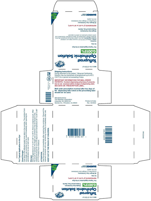 Sandoz Tafluprost Ophthalmic Solution Eye Drops 0.0015% Preservative Free, Sterile 30 Count