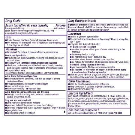 Nexium 24HR Heartburn Relief 20 mg, 28 Capsules