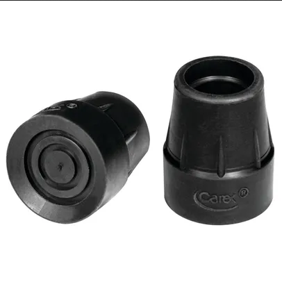 Cane Tips, 3/4 Inch, Black, 2 Per Pack - Carex
