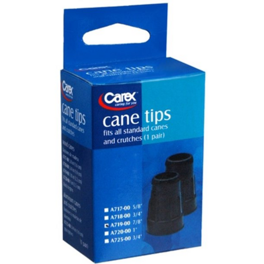 Black Cane Tips, 7/8 Inch Black 2-Pack, Carex