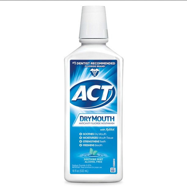 ACT Total Care Dry Mouth Anticavity Fluoride Mouthwash Soothing Mint, 18 fl oz