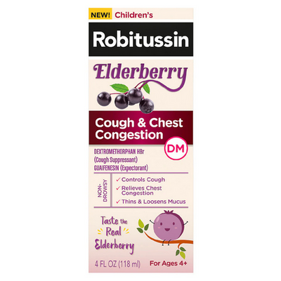 Children's Robitussin Cough & Chest Congestion Medicine, Elderberry 4 oz