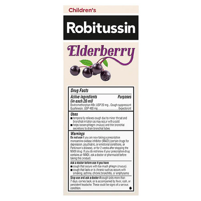Children's Robitussin Cough & Chest Congestion Medicine, Elderberry 4 oz