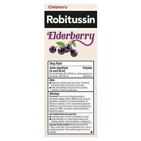 Children's Robitussin Cough & Chest Congestion Medicine, Elderberry 4 oz