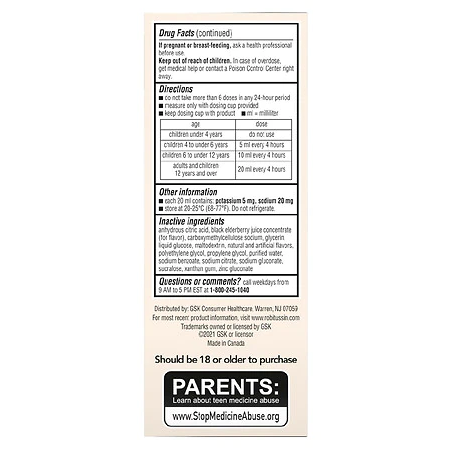 Children's Robitussin Cough & Chest Congestion Medicine, Elderberry 4 oz