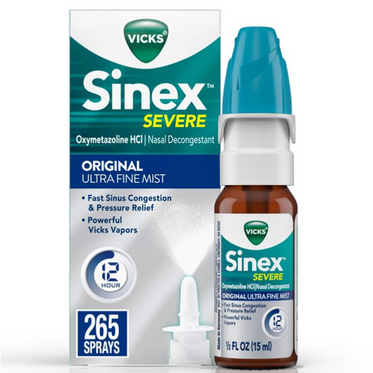 Vicks Sinex Severe Ultra Nasal Decongestant Spray Medicine, 0.5 fl oz