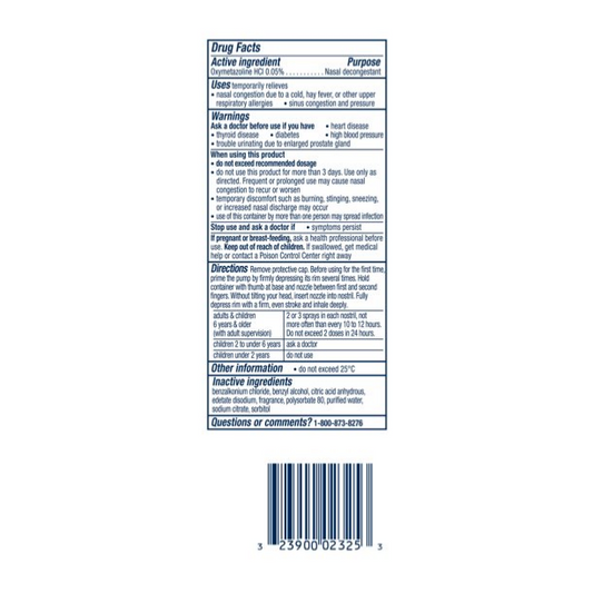 Vicks Sinex Severe Ultra Nasal Decongestant Spray Medicine, 0.5 fl oz