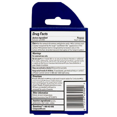Compound W Maximum Strength One Step Invisible Wart Remover Strips, 14 Count