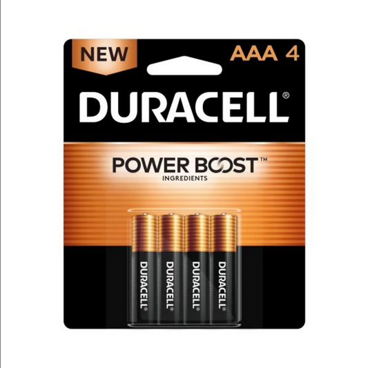 Duracell Coppertop Alkaline AAA Batteries, 4 Battery Pack