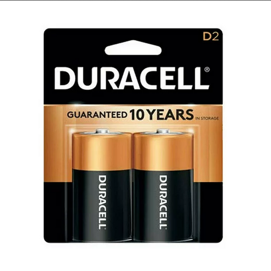 Duracell Coppertop Alkaline D Batteries, 2 Battery Pack