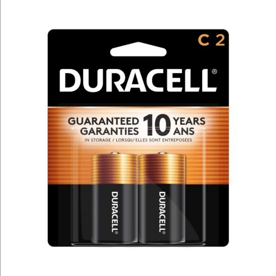Duracell Coppertop Alkaline C Batteries, 2 Battery Pack