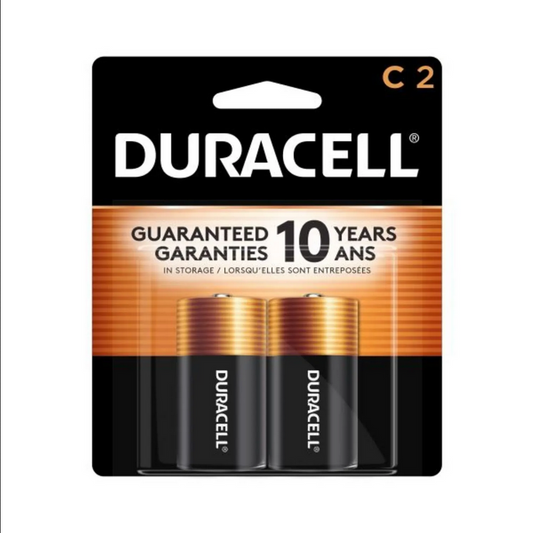 Duracell Coppertop Alkaline C Batteries, 2 Battery Pack