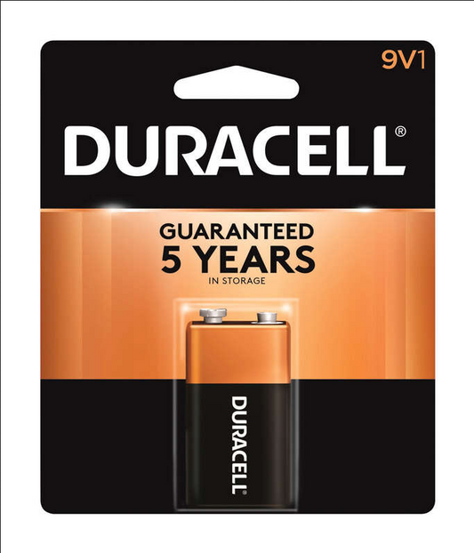 Duracell Coppertop Alkaline 9V Batteries, 1 9-Volt Battery