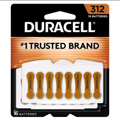 Duracell EasyTab Hearing Aid Batteries Size 312, 16 Batteries