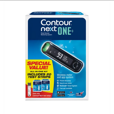 Contour Next One Blood Glucose Monitoring System with Meter and 20 Test Strips
