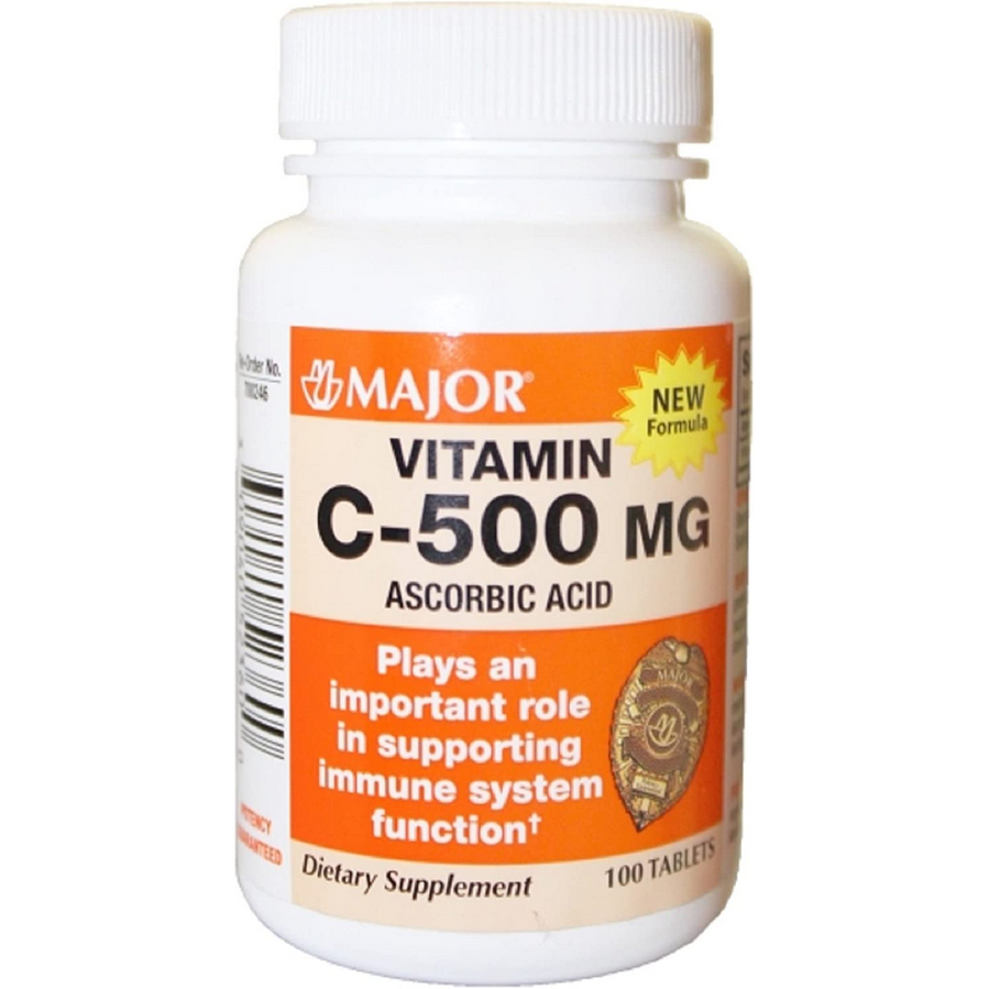 Vitamin C 500 mg Supplement as Ascorbic Acid 100 Tablets